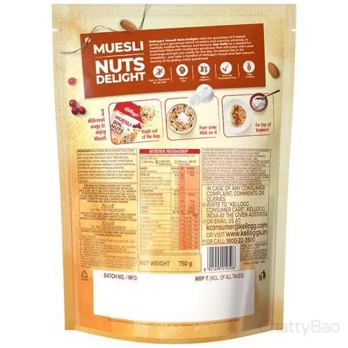 Kelloggs Muesli - 20% Nuts Delight 750 g view 2