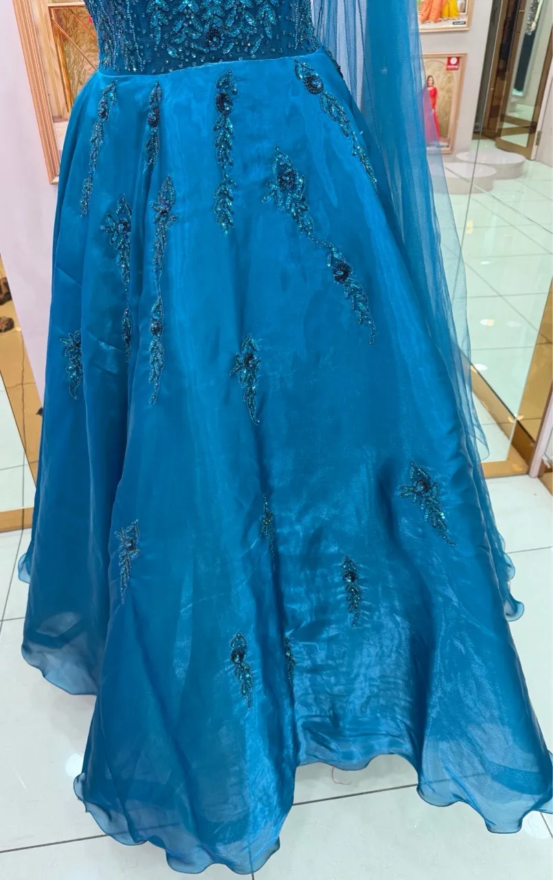 Elegant Teal Evening Gown view 6