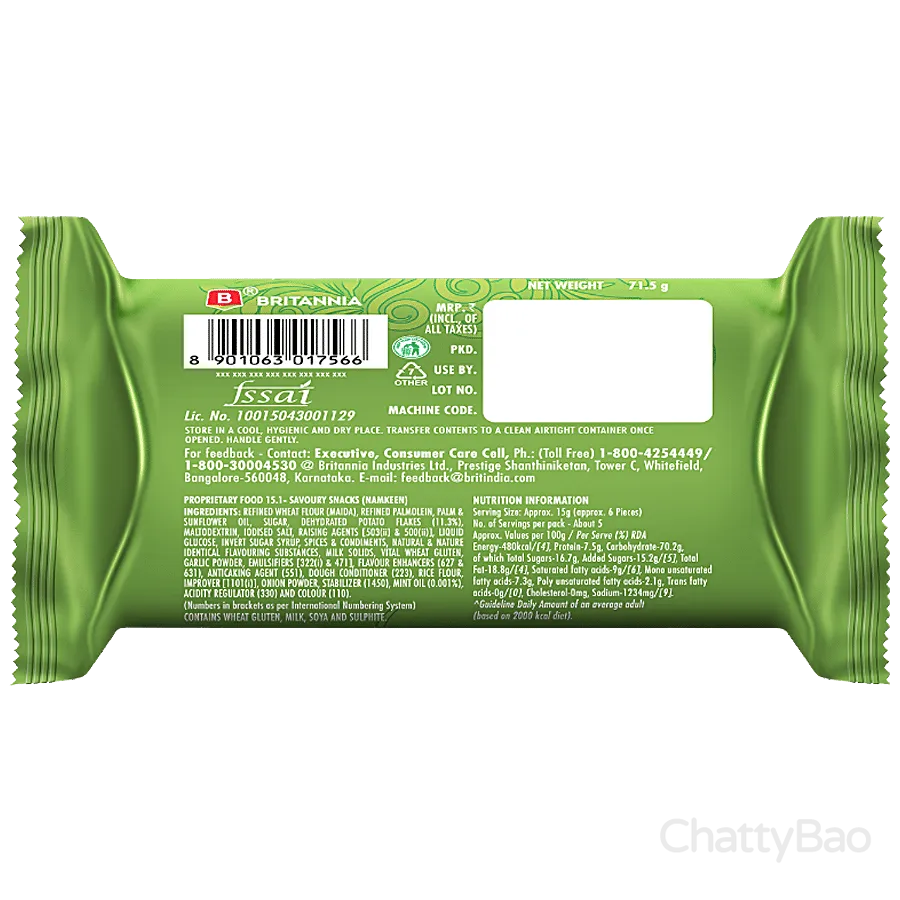 Britannia 50-50 Potazos - Mint Magic Crisp 71.5 g view 2