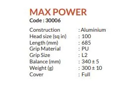 Cosco MAX POWER Tennis Racket view 2
