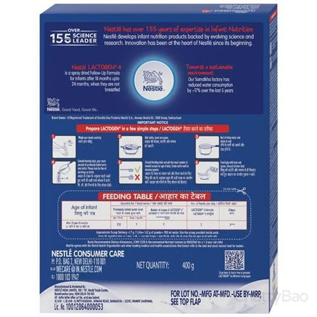 Nestle Lactogen 4 Follow-Up 18 to 24 Months Formula Powder 400 g view 2