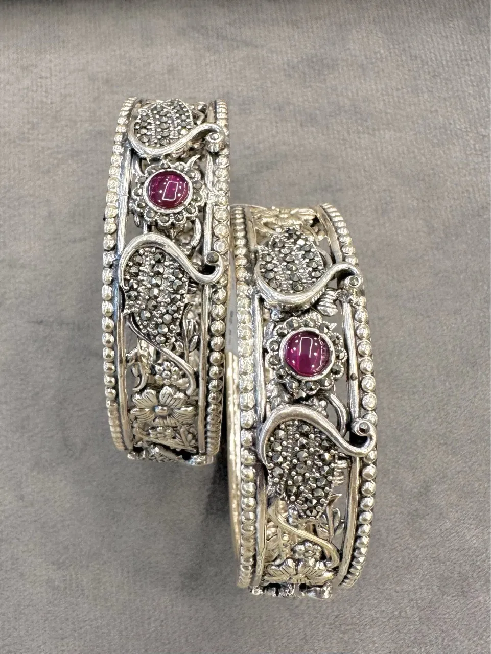 Silver Filigree Bangle Set view 3