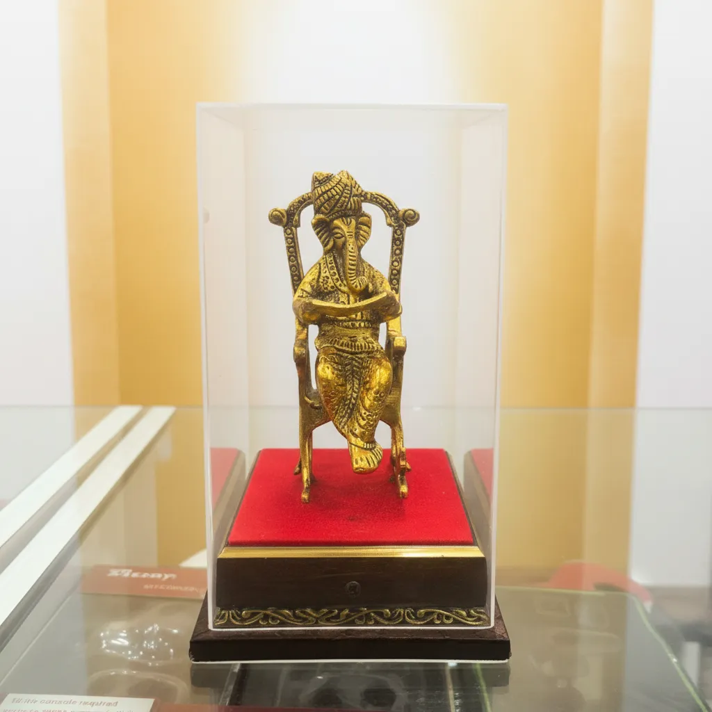 Brass Reading Ganesha Figurine