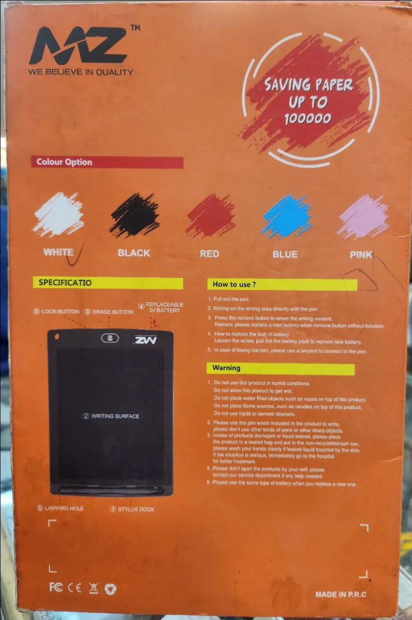 MZ Mpad 8.5C LCD Colour Writing Tablet view 3