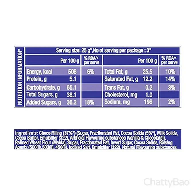 Cadbury Chocobakes Choc Filled Cookies 150 g (Pack of 12) view 3