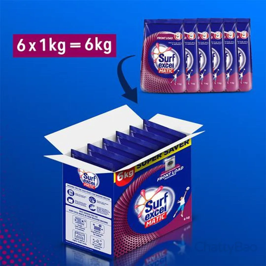 Surf Excel Matic Detergent Powder Front Load 6 Kg view 6