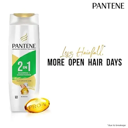 Pantene 2 in 1 Anti Hairfall Silky Smooth Shampoo & Conditioner 200 ml view 3