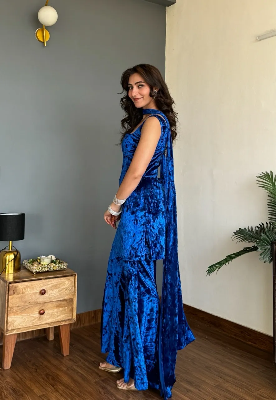 ‘Haniya’ Suit Set- Royal Blue view 4