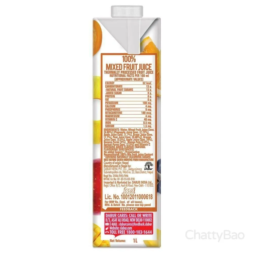 Real Activ 100% Mixed Fruit Juice 1 L view 3