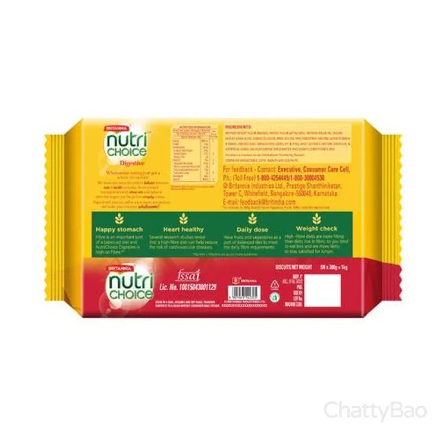 Britannia Nutri Choice Digestive High Fibre Biscuits 1 Kg view 2