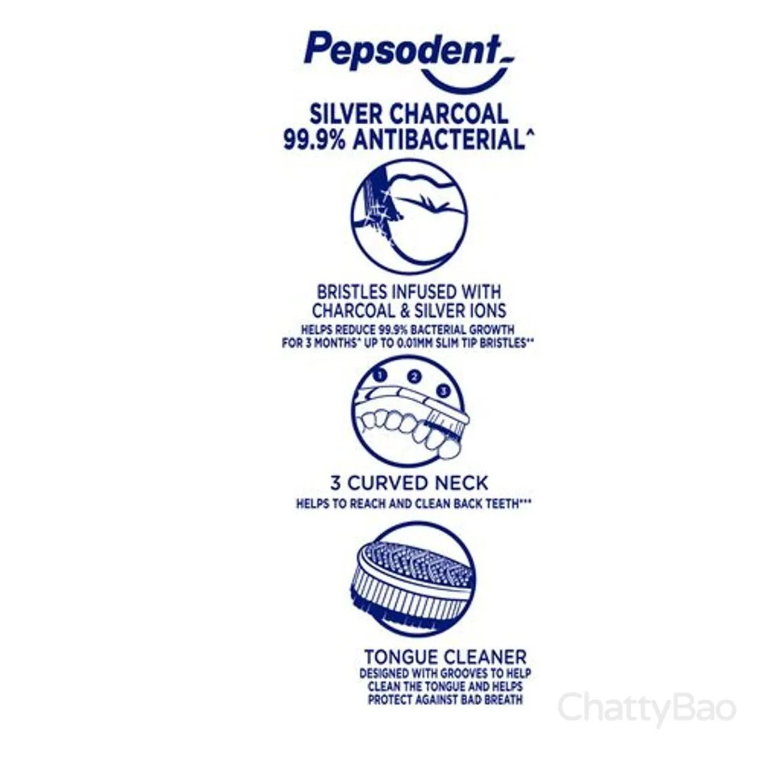 Pepsodent Silver Charcoal Anti Bacterial Tooth Brush - Soft 1 Piece view 4