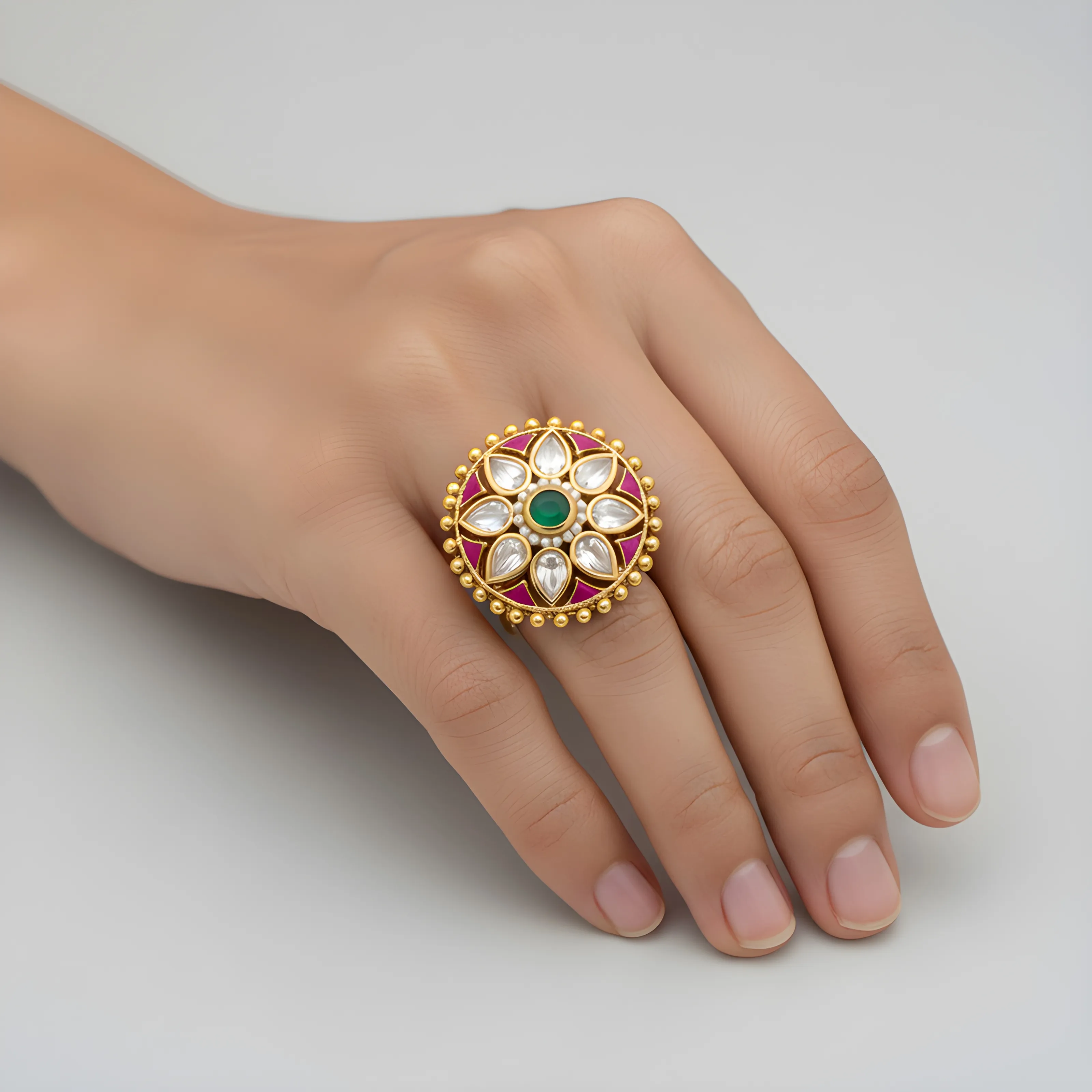 Gold Plated Kundan Amarpali view 2