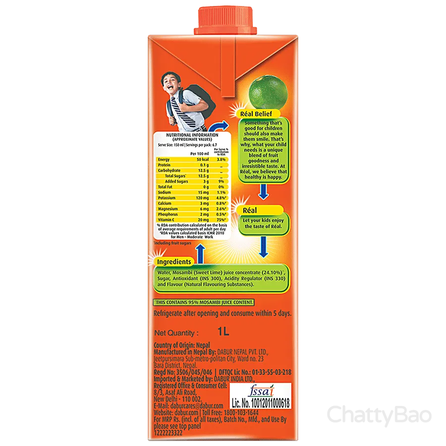 Real Mosambi Juice 1 L view 3