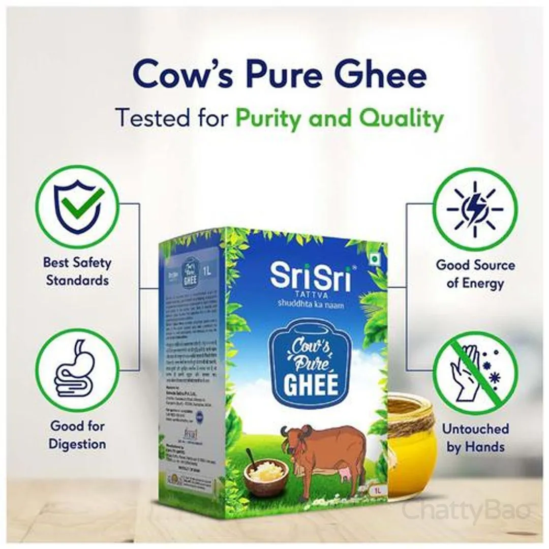 Sri Sri Tattva Cow's Pure Ghee Carton 1 L view 6