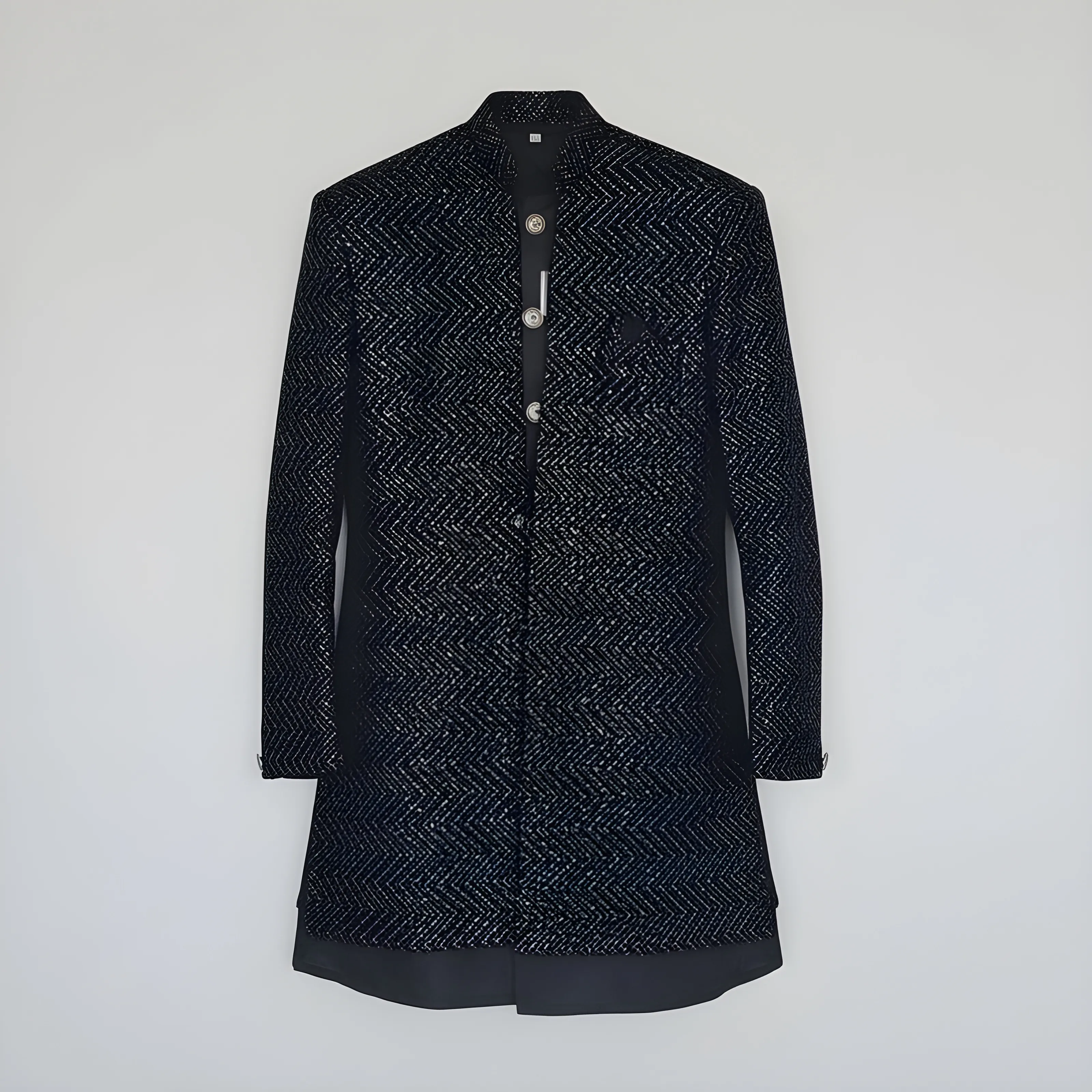 Black MensSherwani view 2