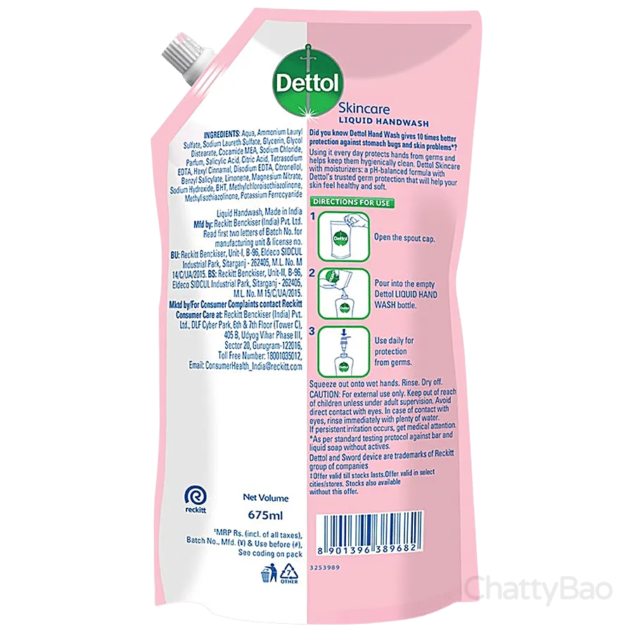 Dettol Liquid Handwash - Skincare Refill 675 ml view 2