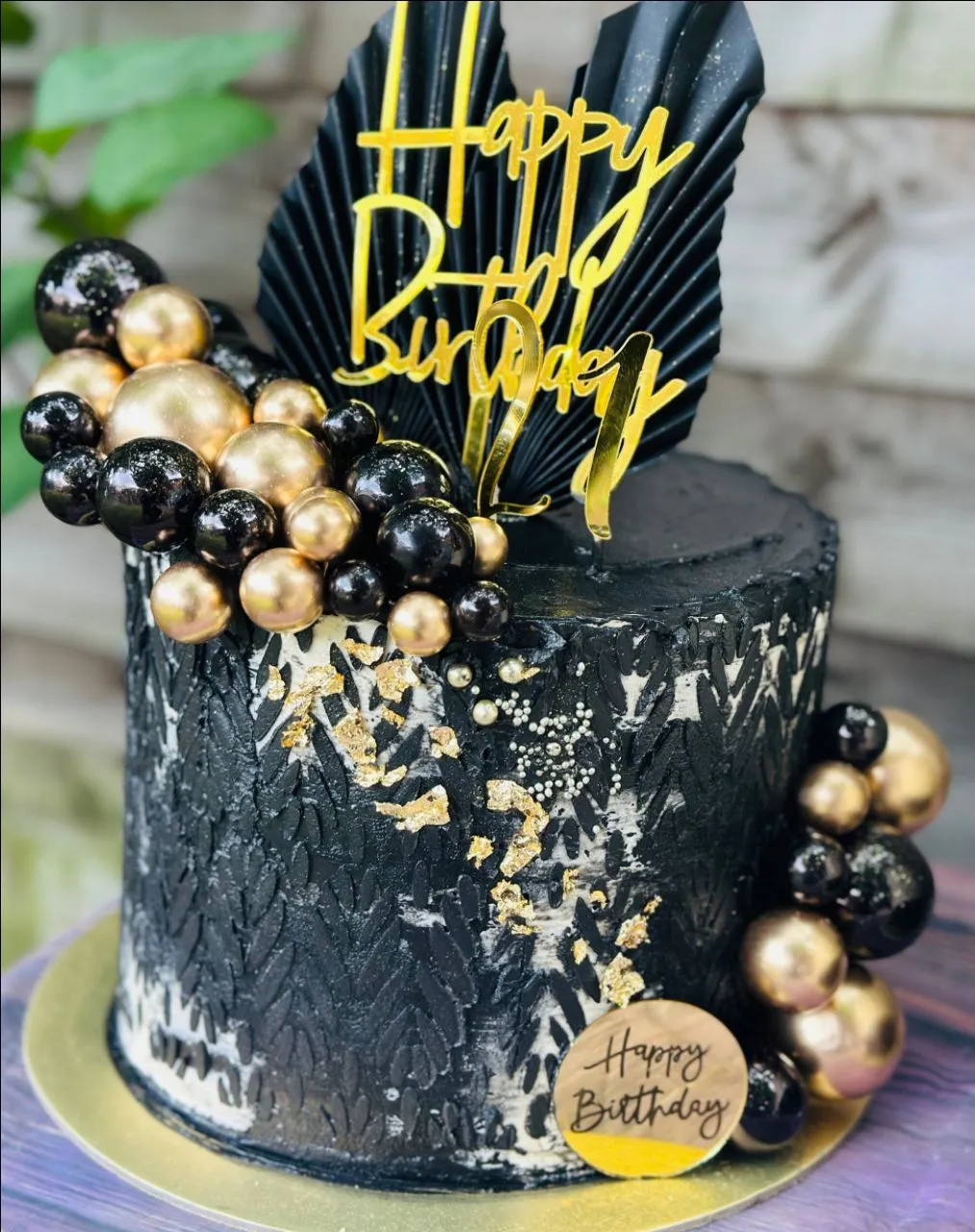 Luxury Black & Gold Birthday Cake