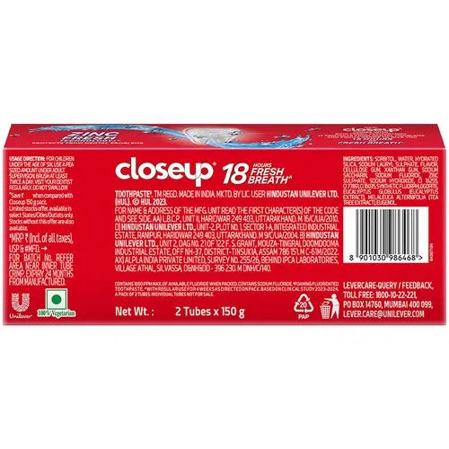 Close Up Toothpaste (Pack of 2 x 150 g each) view 2