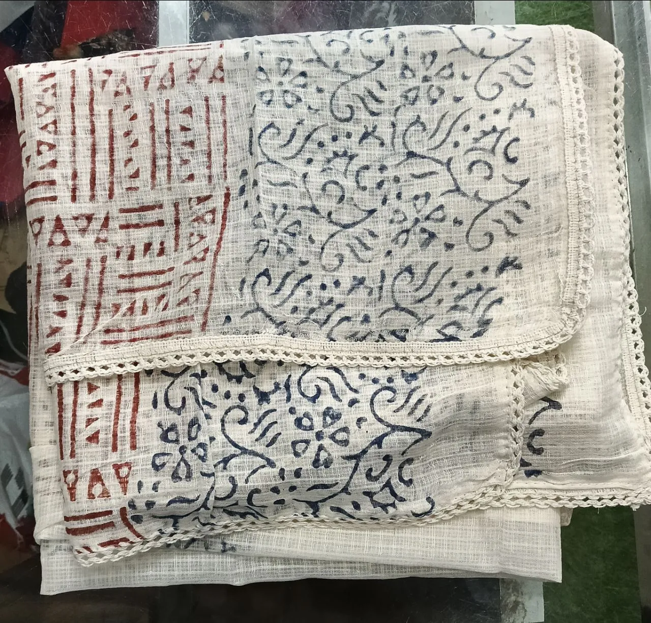 Handcrafted Batik Suite Pajama, Dupatta view 3