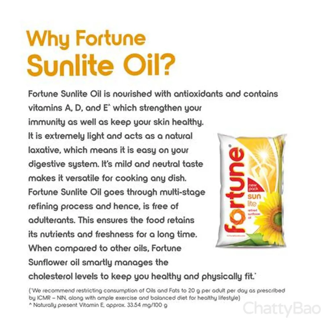 Fortune Refined Sunflower Oil Pouch 1 L view 4