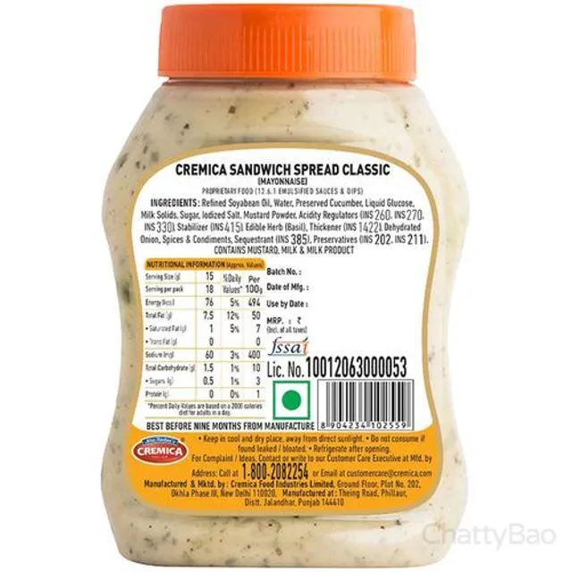 Cremica Sandwich Spread - Classic 275 g view 2