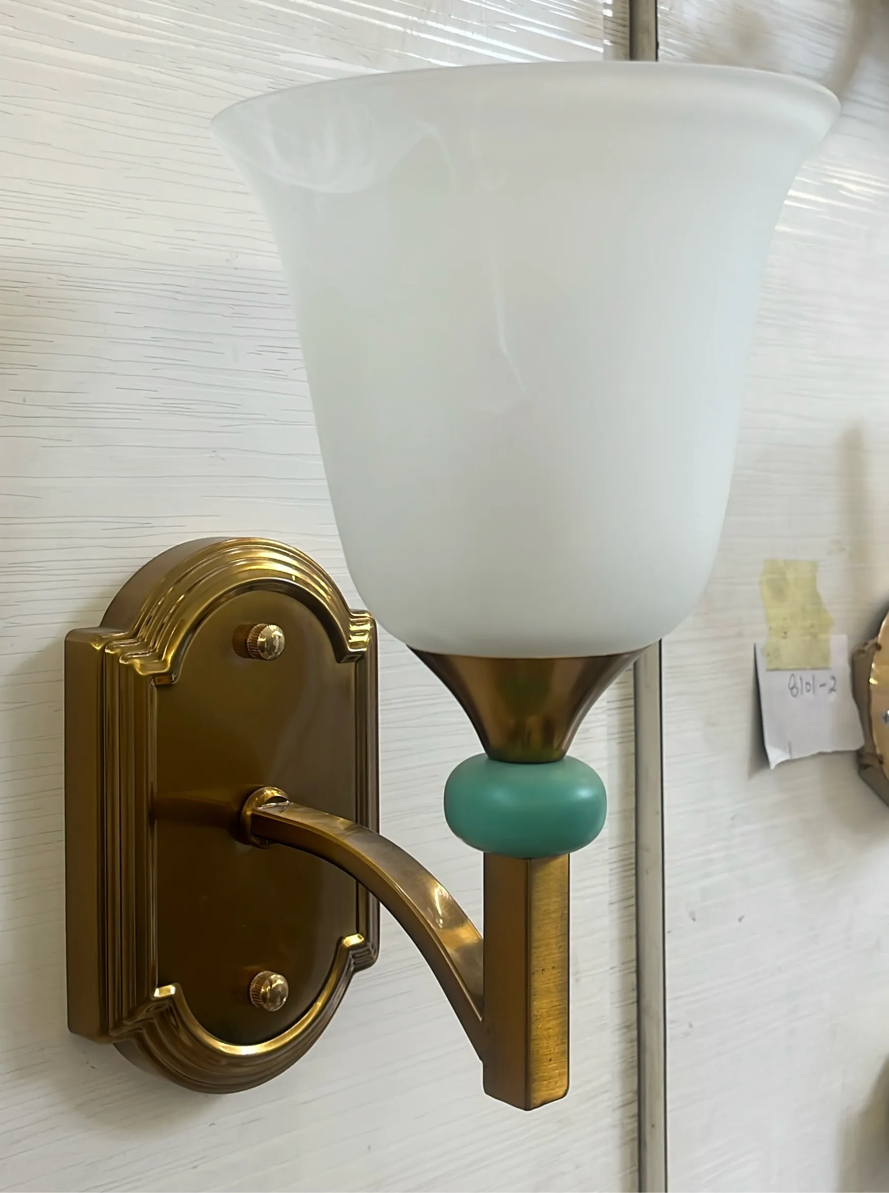 Brass and Glass Sconce view 2