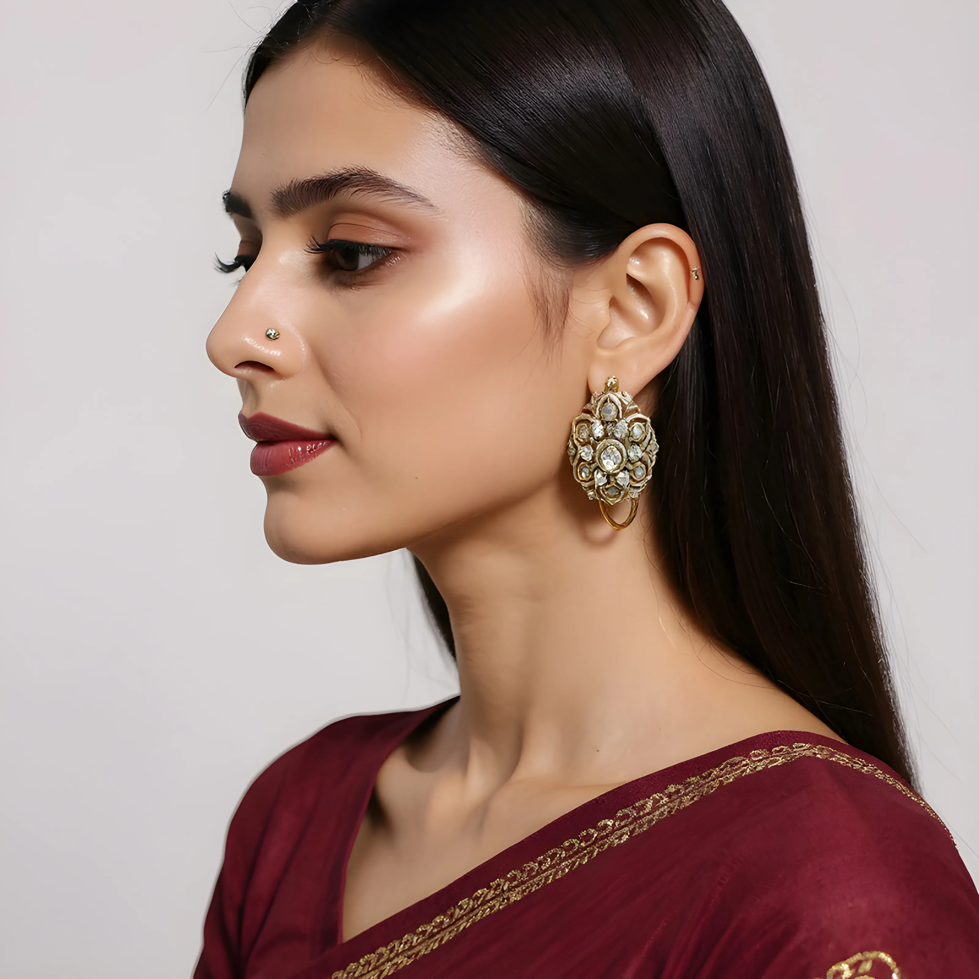 Gold-Plated Earrings Mozo Night view 2