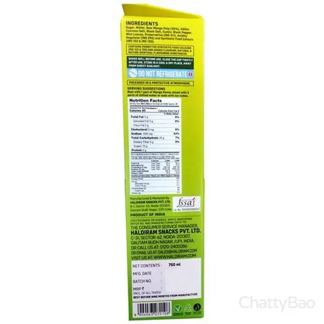 Haldirams Mango Panna 750 ml view 2