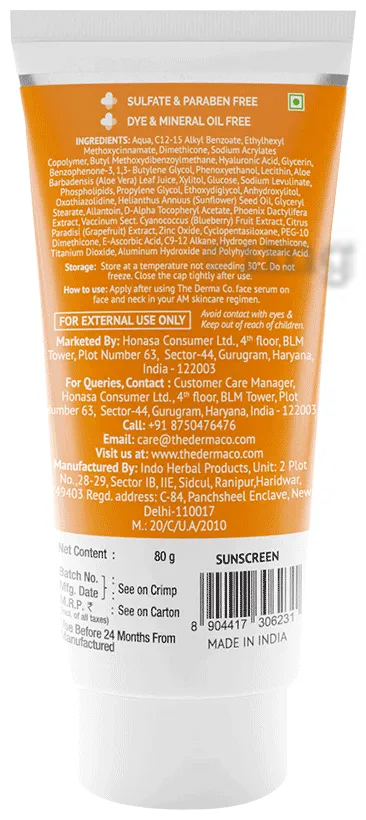The Derma Co 1% Hyaluronic Sunscreen Aqua Gel with Vitamin E 80 g view 3