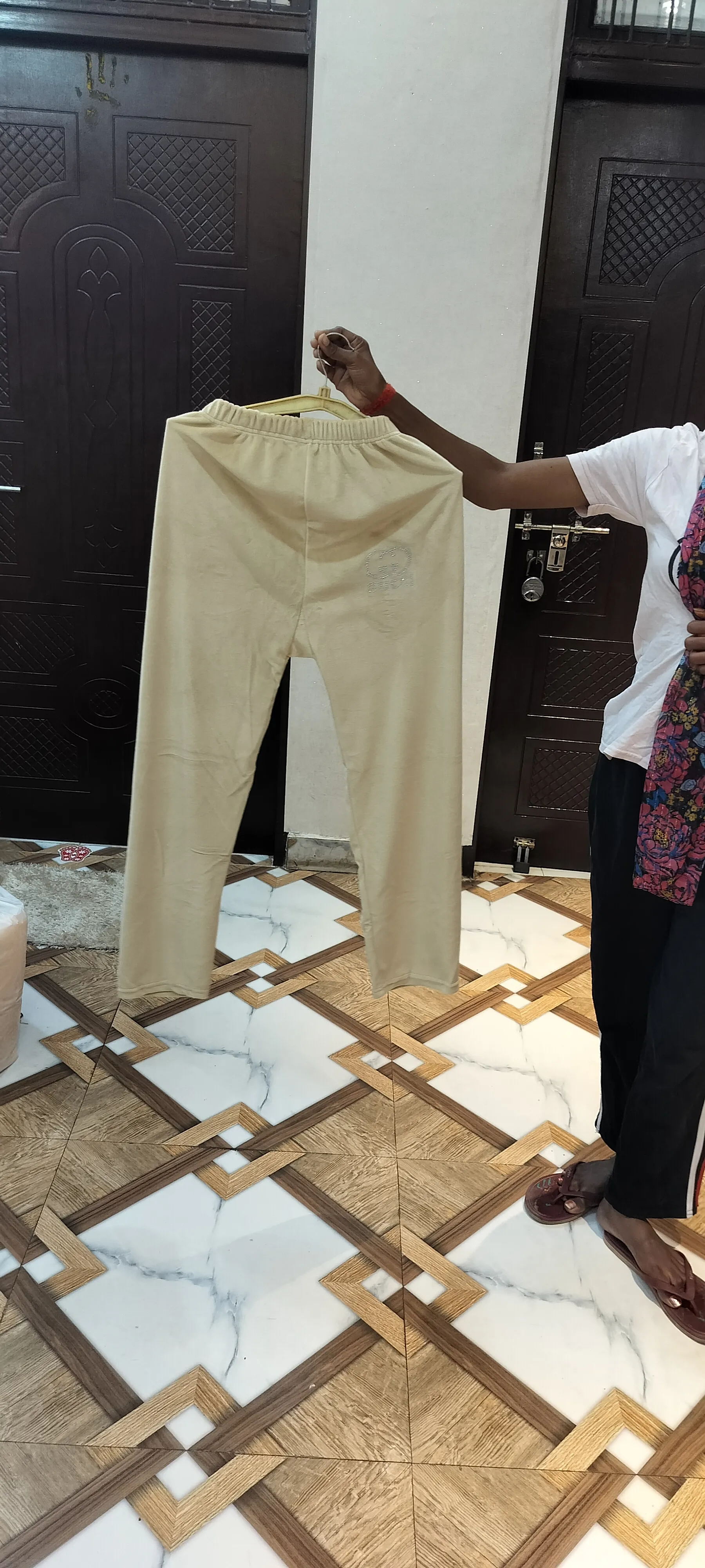 Beige Valvet Pants view 2