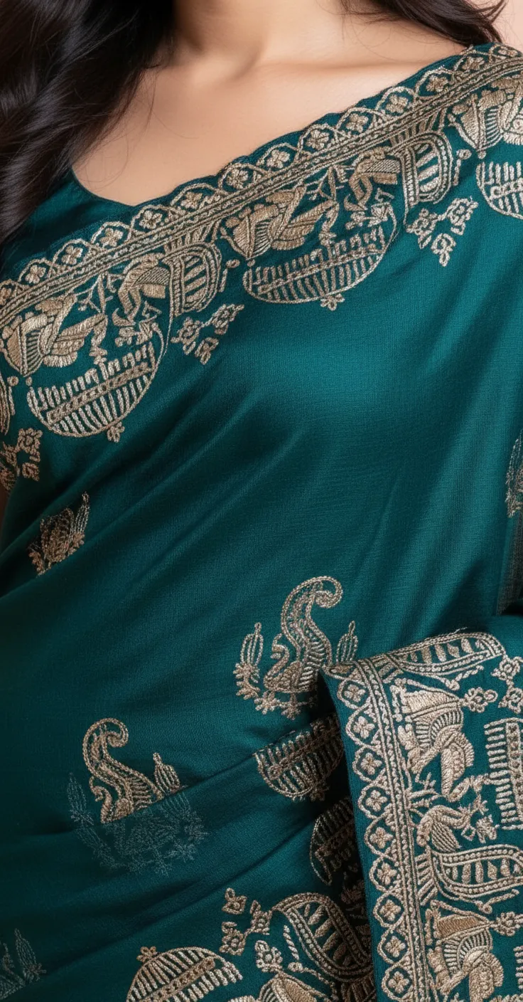 Embroidered Bulk Cut Saree view 3