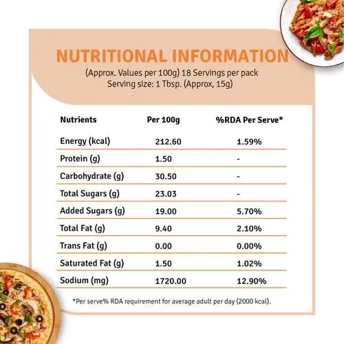 Veeba Pasta & Pizza Sauce - No Onion No Garlic 310 g view 3