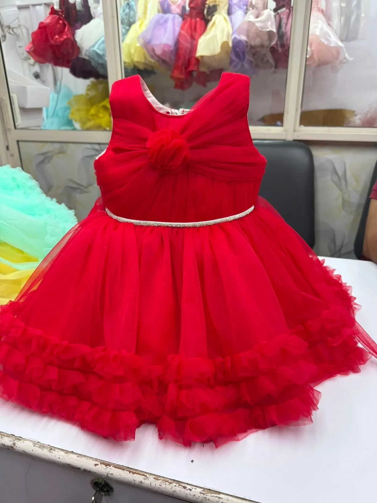 Red Fancy Frock view 2
