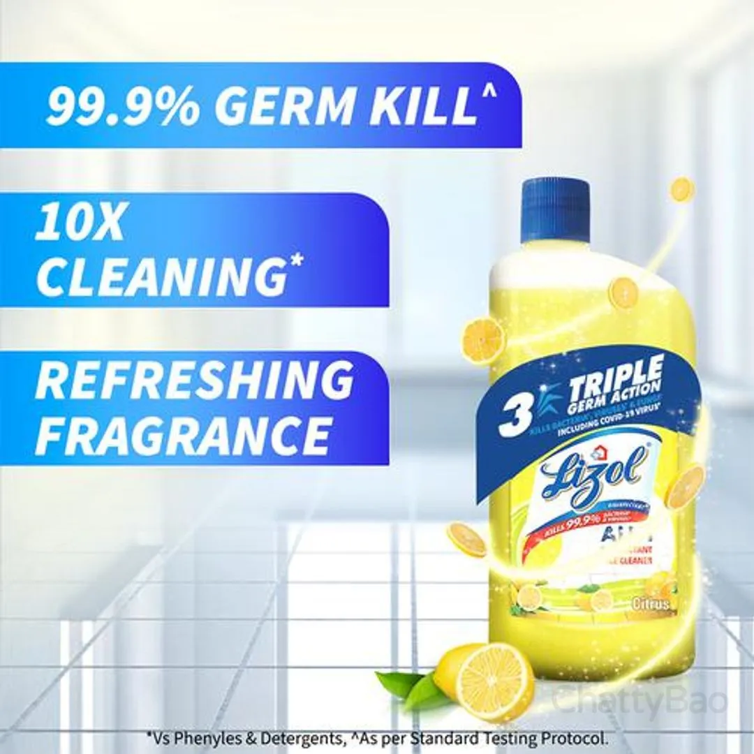 Lizol Disinfectant Surface & Floor Cleaner - Citrus 500 ml view 4