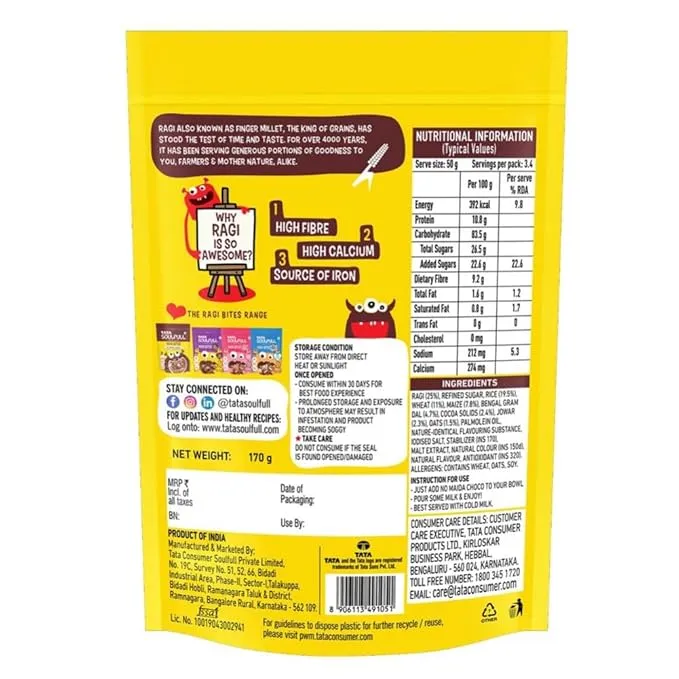Tata Soulfull Ragi Bites No Maida Choco 170 g view 2