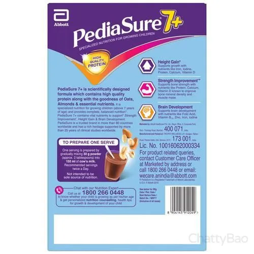 PediaSure 7+ Nutrition Drink Oats & Almonds - Chocolate 400 g view 2