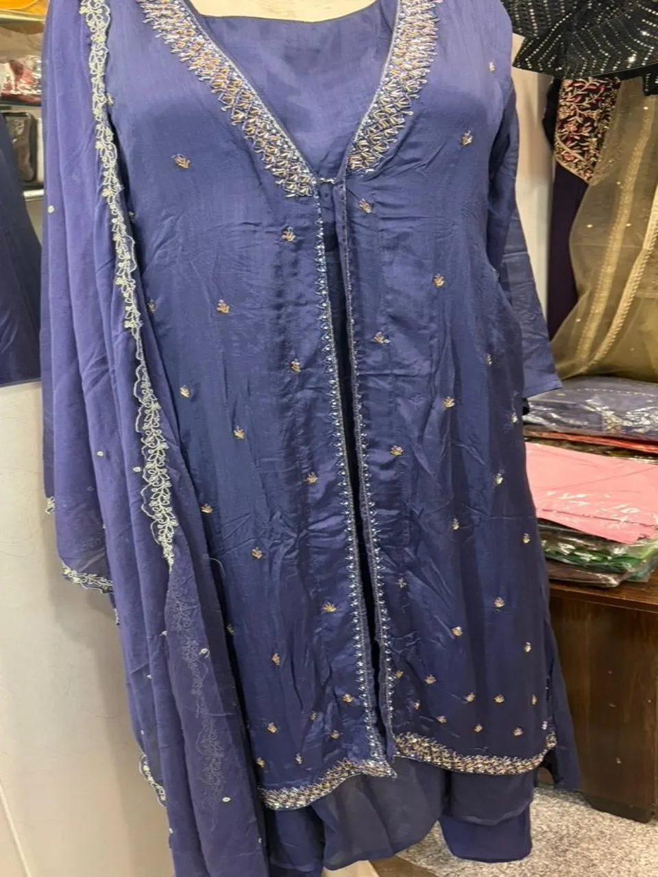 Embroidered Shrug Suit view 2