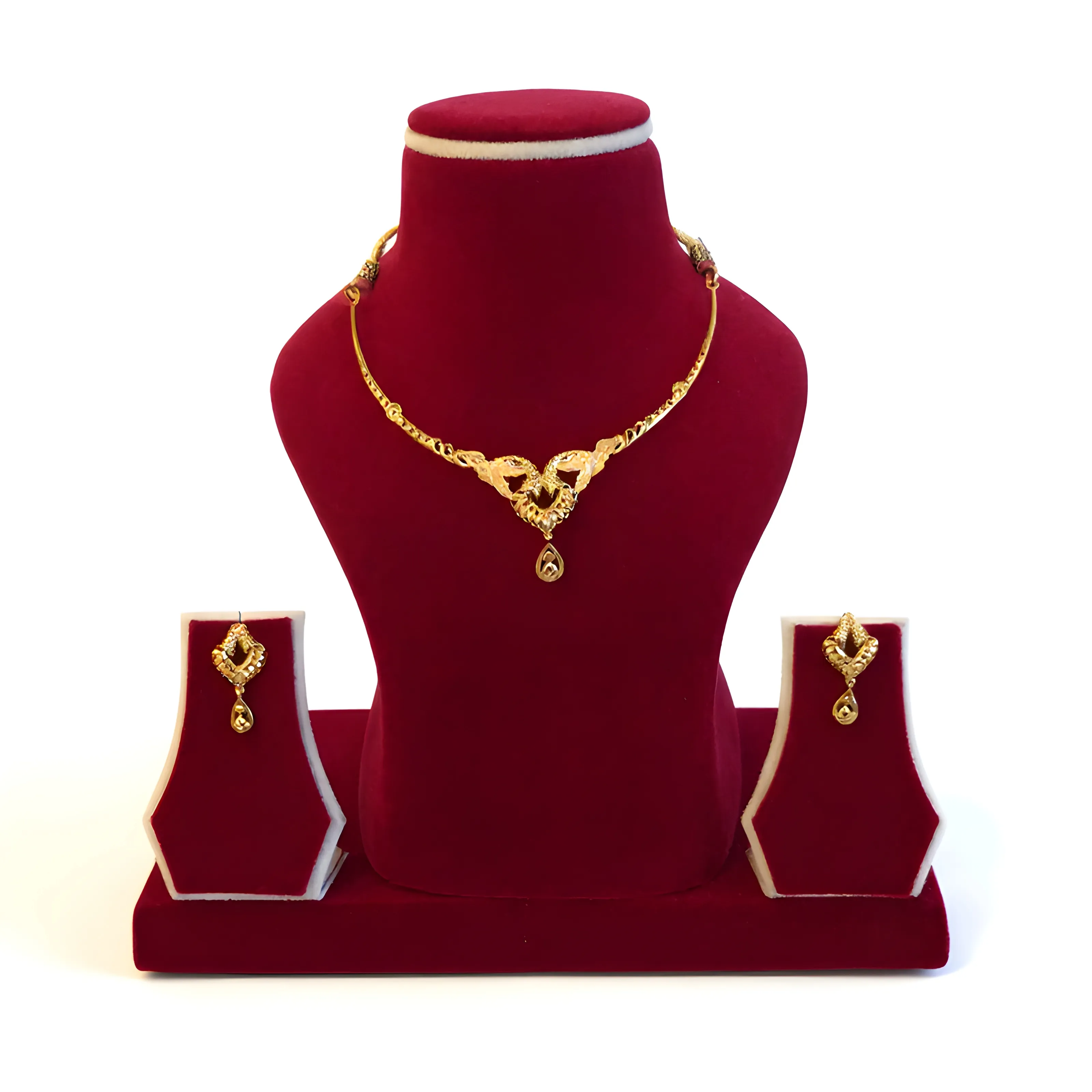 Gold Necklace and Earrings Set view 2