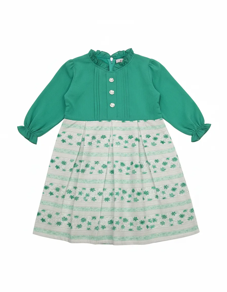 Green Floral Dress view 2
