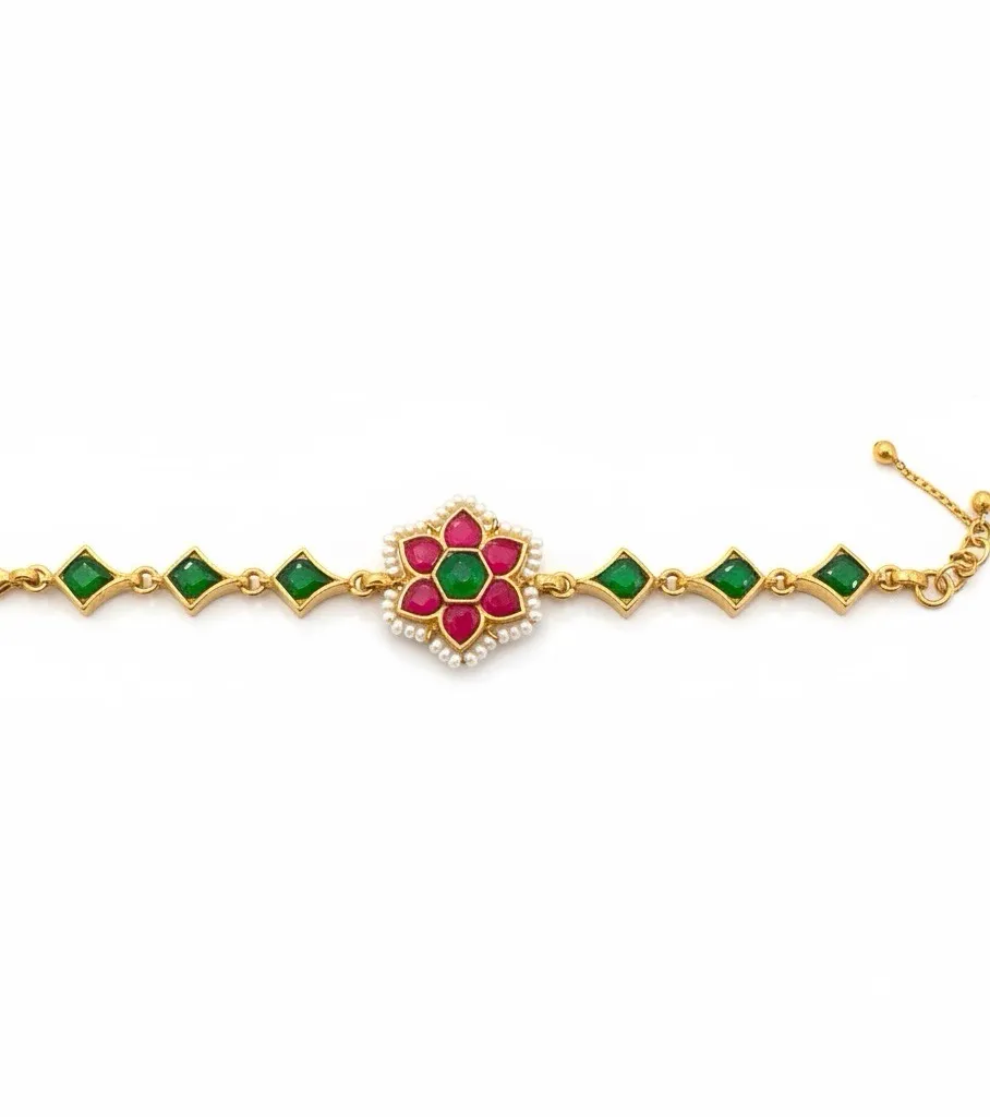 Traditional Floral Design Adjustable Bracelet view 2