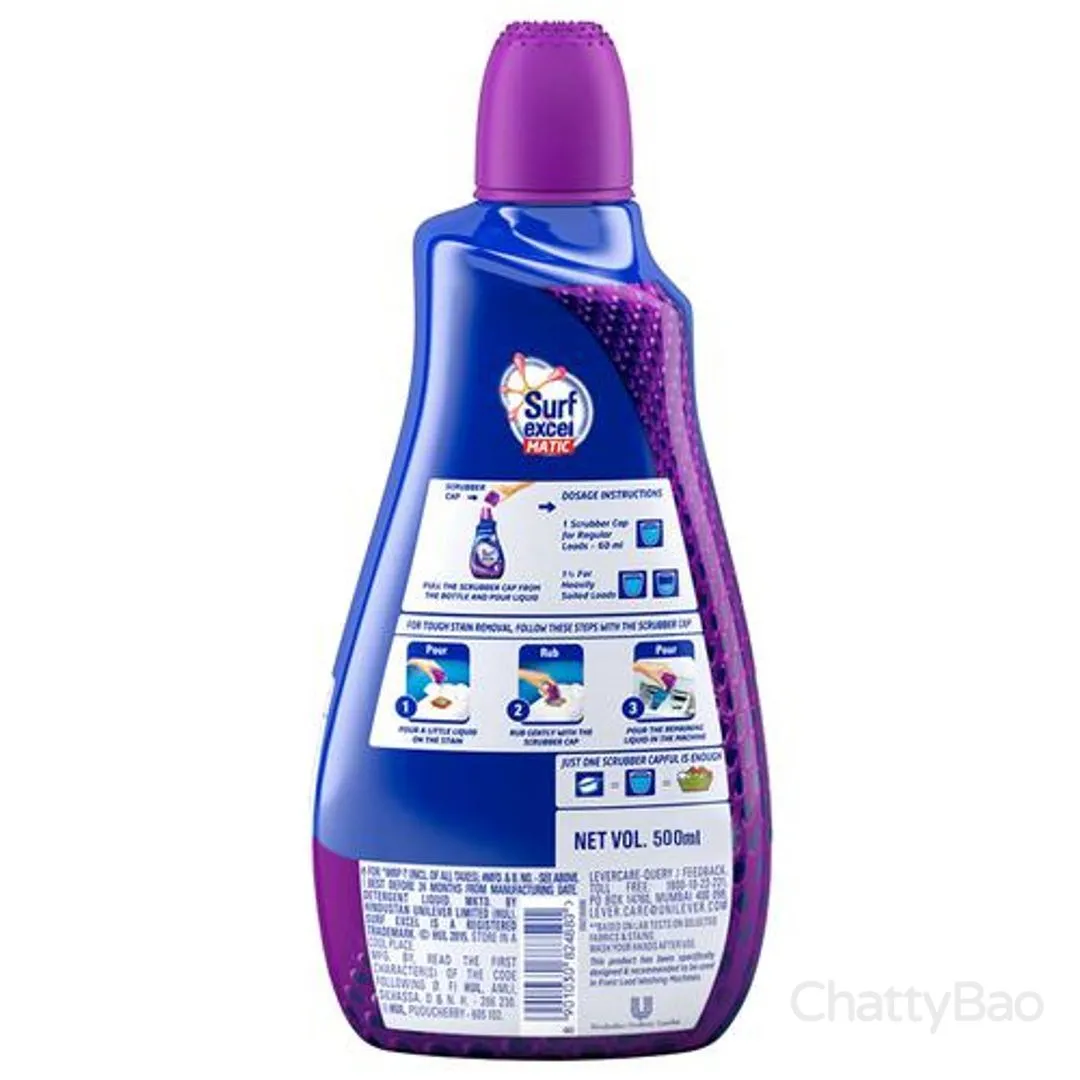 Surf Excel Matic Liquid Detergent Front Load 500 ml view 2
