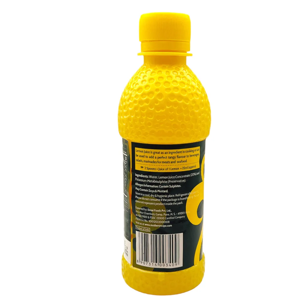 Mothers Recipe Lemon Juice 250 ml view 2