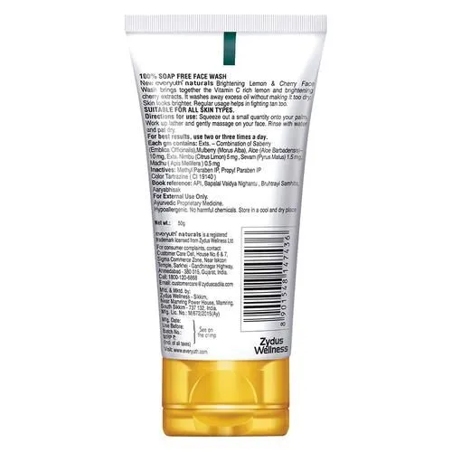 Everyuth Naturals Brightening Lemon & Cherry Face Wash 50 g view 2