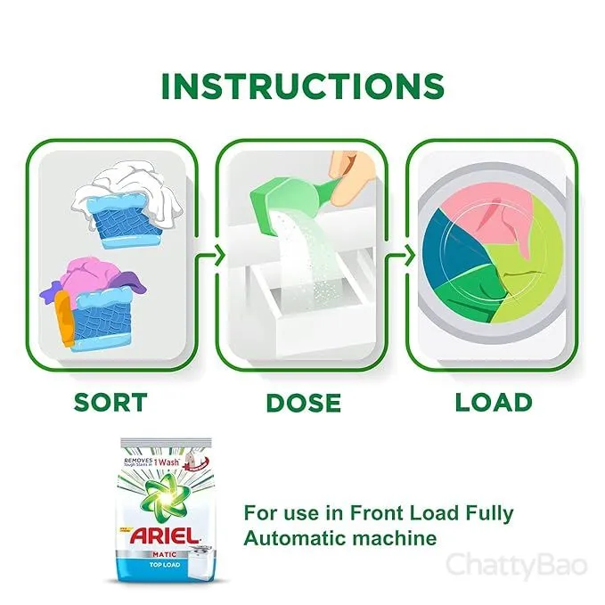 Ariel Matic Detergent Washing Powder Top Load 5Kg plus 3Kg view 6