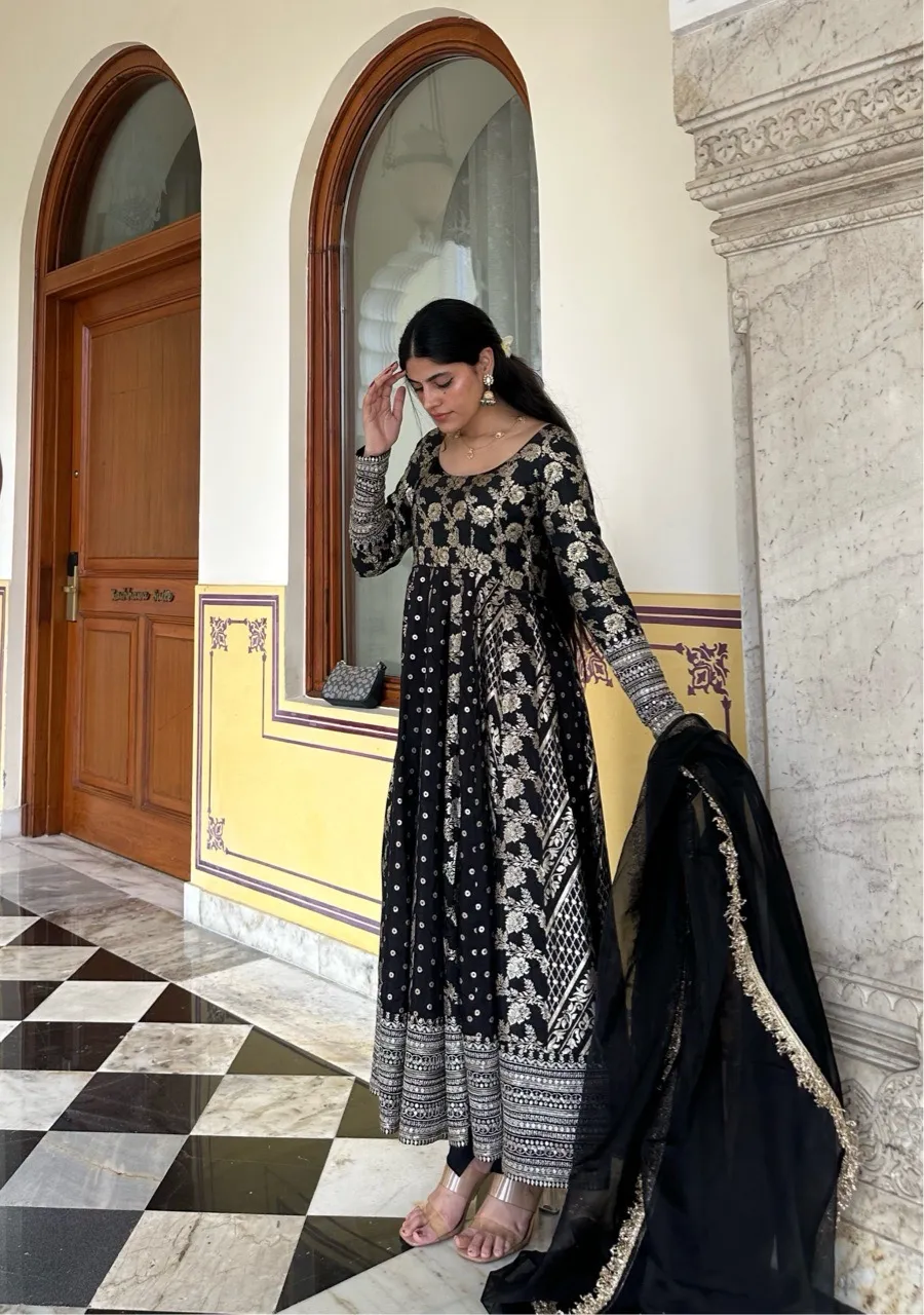 ‘Meher’ Black Anarkali Suit view 3