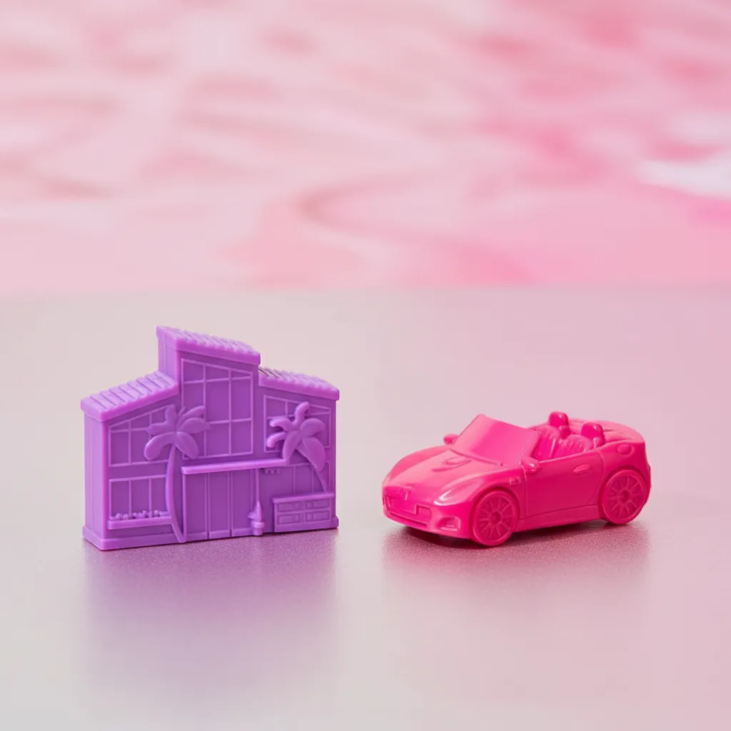 Monopoly: Barbie Edition Board Game, Ages 8+, 2-6 Players, Fun Family Games for Kids and Adults, with 6 Barbie-Themed Pink Zinc Tokens, Kids Gifts view 5