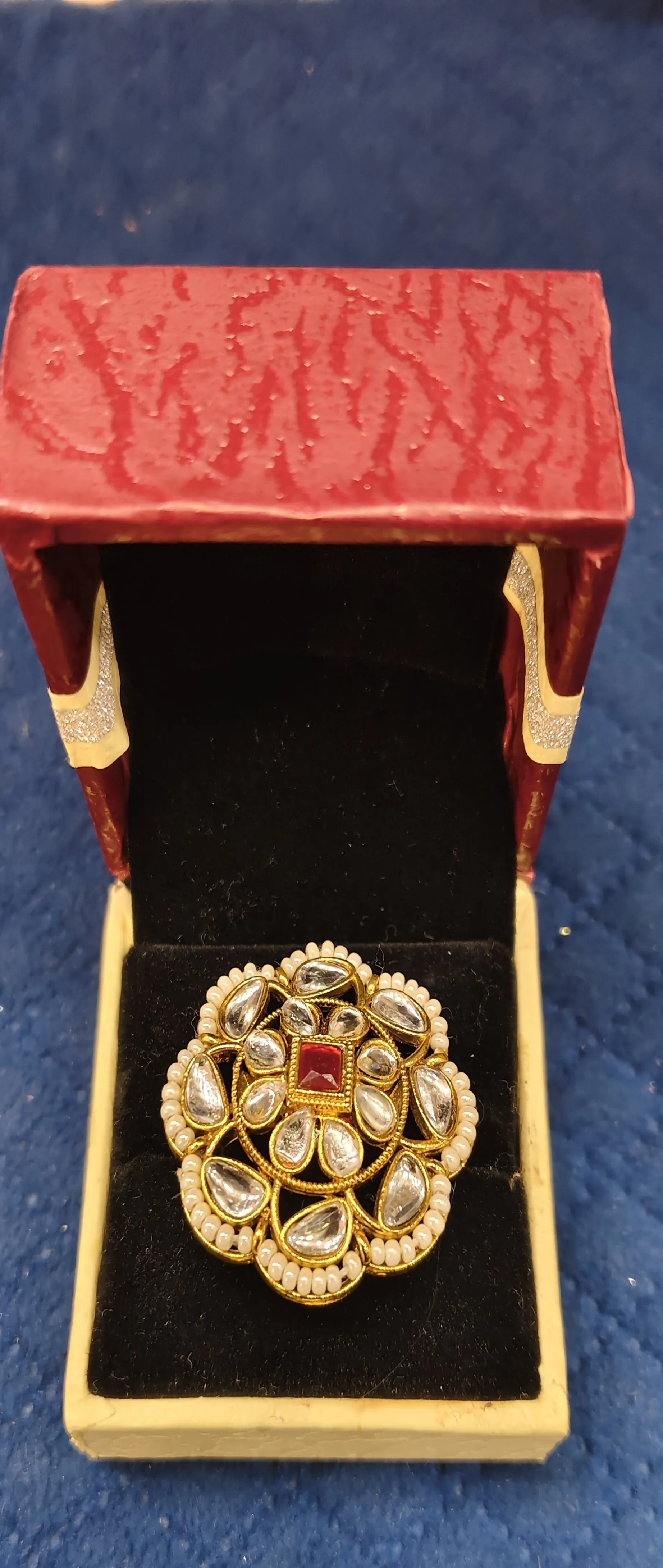 Decorative Kundan Red ♥️ view 2