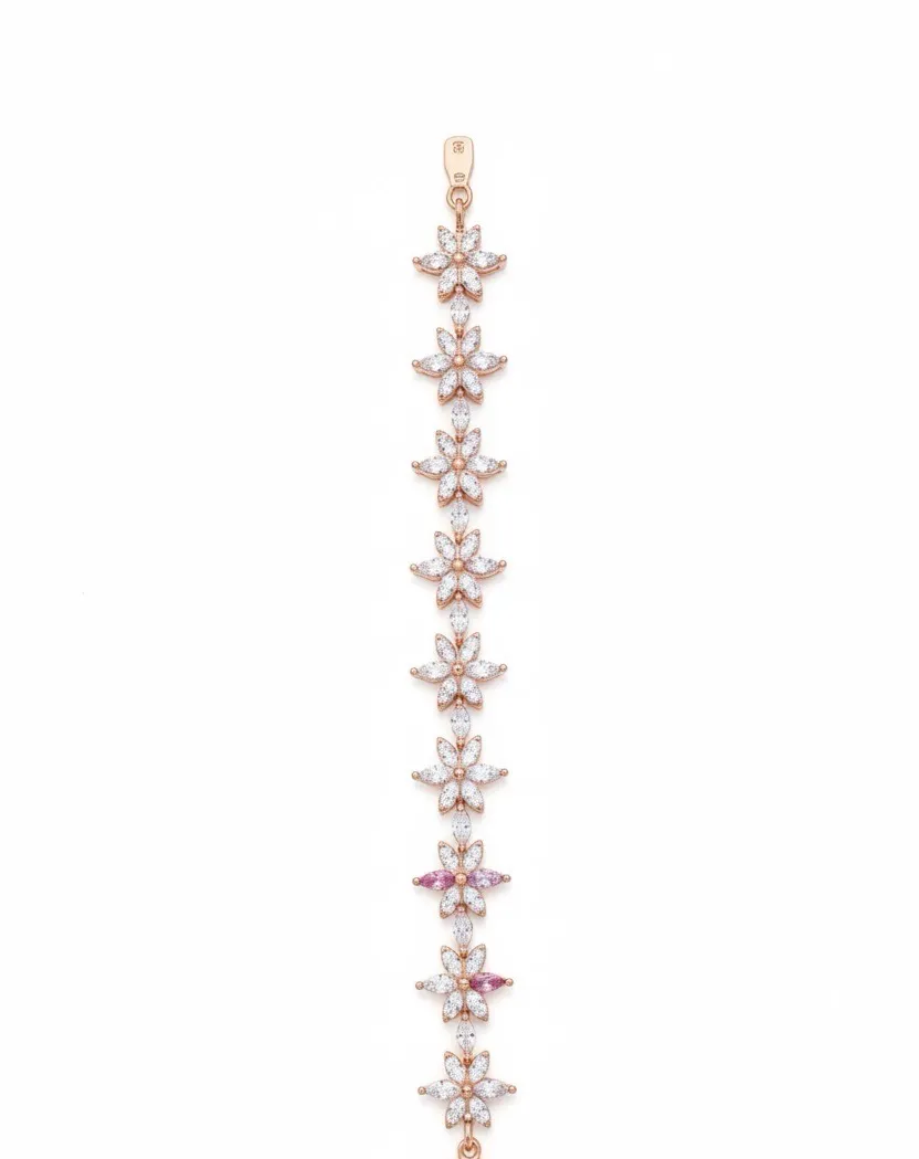Rose Gold Floral Adjustable Bracelet view 2