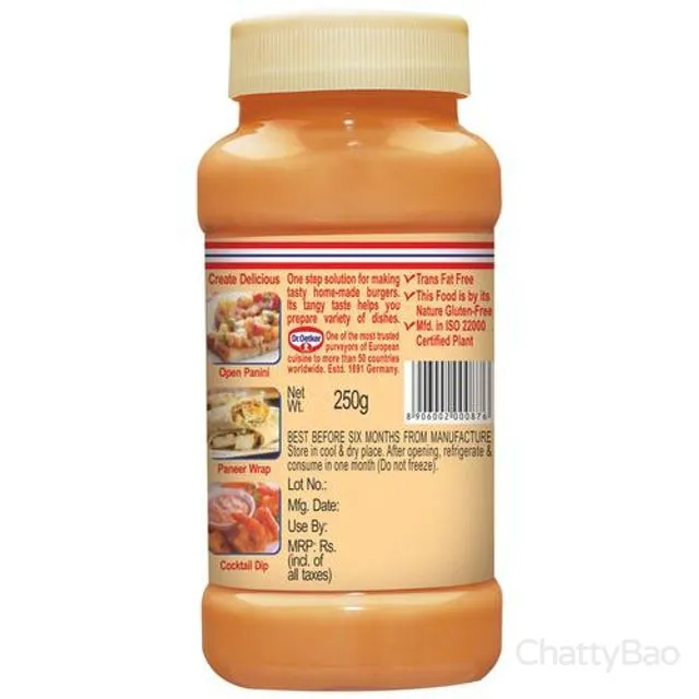 Dr. Oetker FunFoods Veg Mayonnaise For Burger 250 g view 2