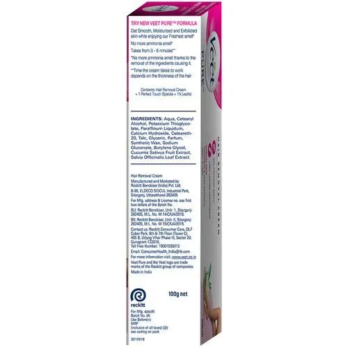 Veet Pure Hair Removal Cream  For Women Normal Skin 100 g view 2
